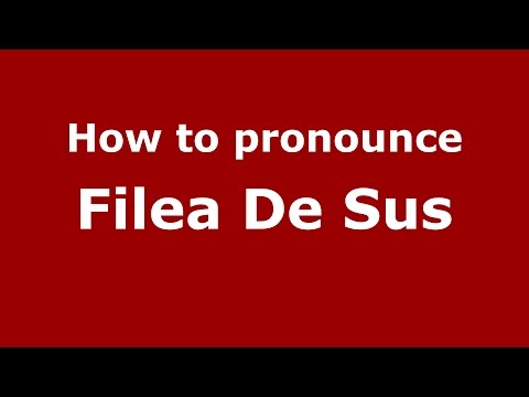 How to pronounce Filea De Sus (Romanian/Romania)  - PronounceNames.com