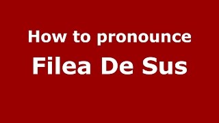 How to pronounce Filea De Sus