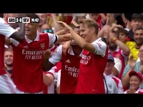 FOOTBALL HIGHLIGHTS - Arsenal vs Sevilla (6-0) - Gabriel Jesus scores hat-trick on Emirates Stadium!