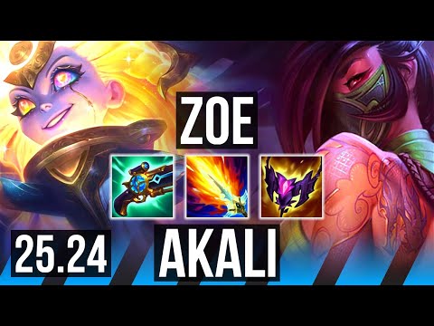 ZOE vs AKALI (MID) | 17/2/6 | KR Master | 25.24
