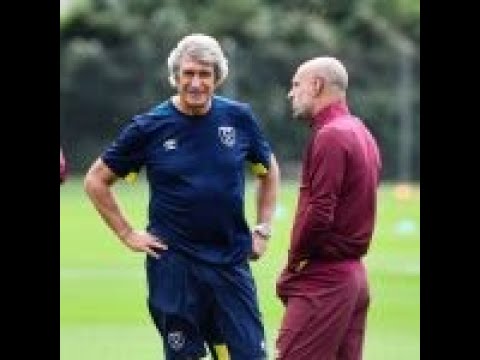 Manuel Pellegrini takes charge of first West Ham training session