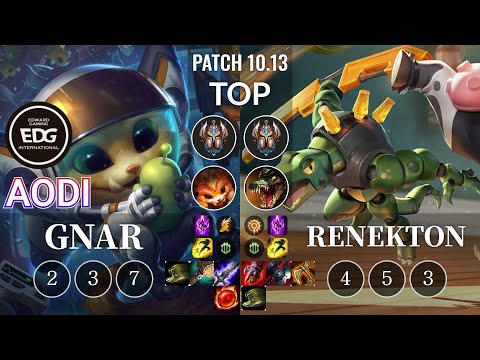EDG Aodi Gnar vs Renekton Top - KR Patch 10.13