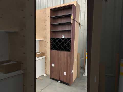 Odissey | Буфет из материала Cleaf TSS S119 с открытыми полками с подсветкой и бутылочницей