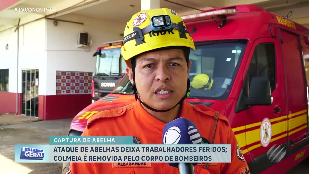 Bombeiros removem enxame de abelhas em posto de combustível em Lucas do Rio Verde