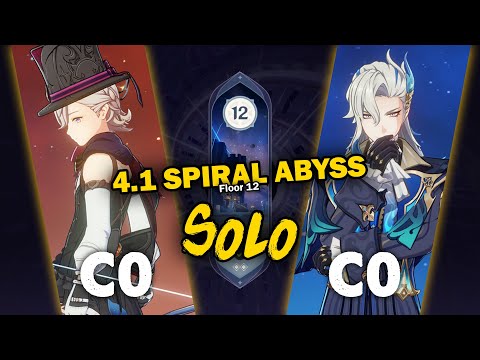 [SOLO] C0 Lyney & C0 Neuvillette | 4.1 Spiral Abyss | Genshin Impact