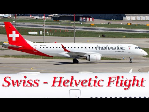 Swiss Helvetic Flight - Embraer E190 Birmingham to Zurich