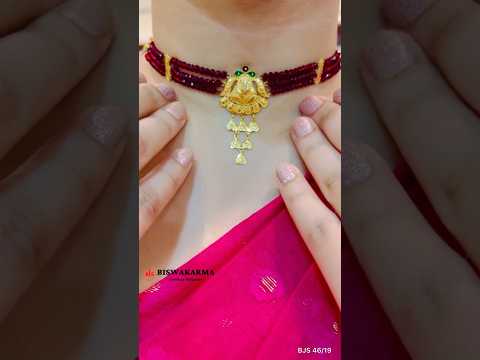 Gold crystal choker necklace design #shortvideo #shorts #jewellery #gold #viral