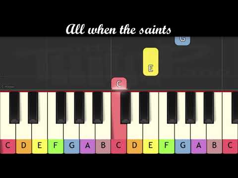 Traditional song -  When the saints go marching in (very easy piano for children or begginers)