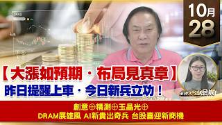 【財經至尊】 王曈  1028《【大漲如預期・布局見真章】》創意⊕精測⊕玉晶光⊕ DRAM展雄風 AI新貴出奇兵 台股喜迎新商機