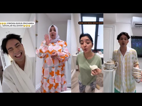 Liil Khuramov opasini sovchilariga choy opkirdi😂😂😂 Quvnoq onasi bilan