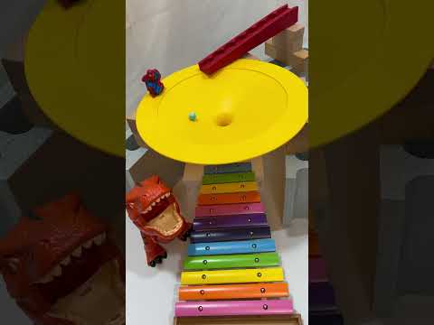 HABA Yellow Circle & Rainbow Xylophone ☆ Educational Toy ☆ Marble Run ASMR① #marblerunhealing