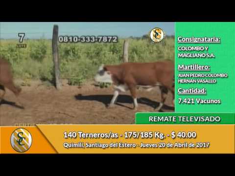 20-04-17 - Ventas del Remate Televisado de Colombo y Magliano - Santiago del Estero