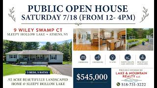 Gorgeous, turnkey ranch in Athens, NY set on beautifully 0.92-acre lot in Sleepy Hollow Lake.