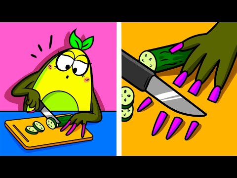 FUNNY GIRLY PROBLEMS WITH LONG NAILS | Hard To Be A Girl by Avocado Family