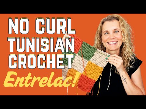 Tunisian Crochet Entrelac Made Easy with THIS Stitch. Goodbye Curling!