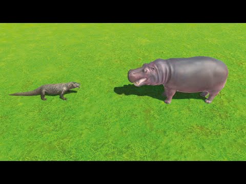 KOMODO DRAGON VS HIPPOPOTAMUS - ARBS - Animal Revolt Battle Simulator