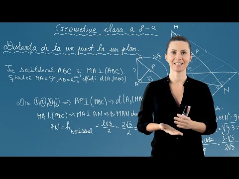 Calculul distanței de la un punct la un plan - Clasa a VIII-a