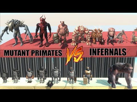 MUTANT PRIMATES VS INFERNALS in Animal Revolt Battle Simulator