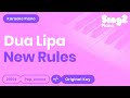 Dua Lipa - New Rules (Piano Karaoke)
