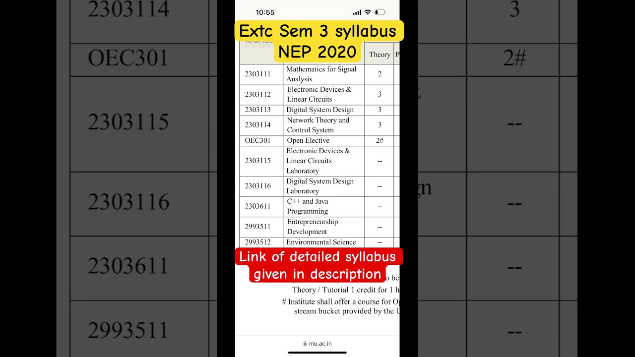 Electronics & telecommunication Engineering sem 3 syllabus NEP 2020 🎯#secondyearengineering