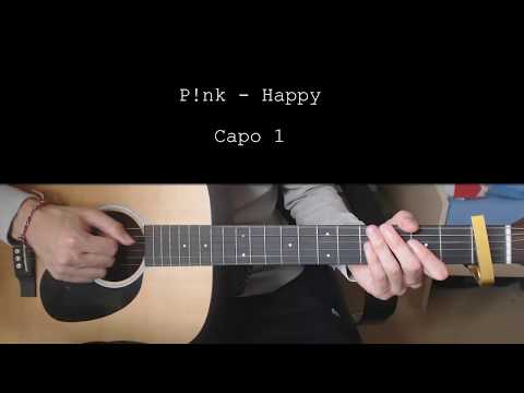 P!nk - Happy EASY Guitar Tutorial With Chords / Lyrics
