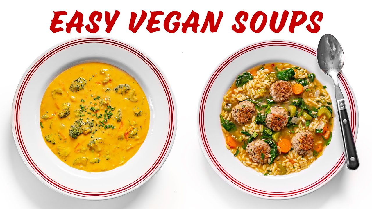 Broccoli Cheddar & Italian Wedding! The MOST COMFORTING Vegan Soups!