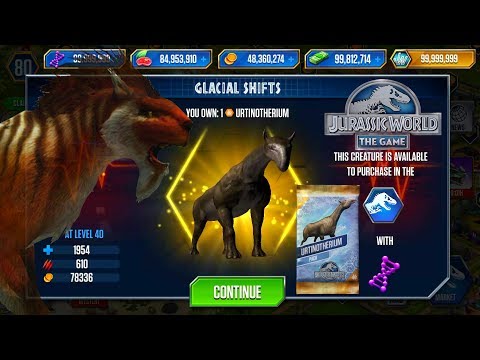 unlocking URTINOTHERIUM with THYLACOSMILUS too awesome - Jurassic World The Game