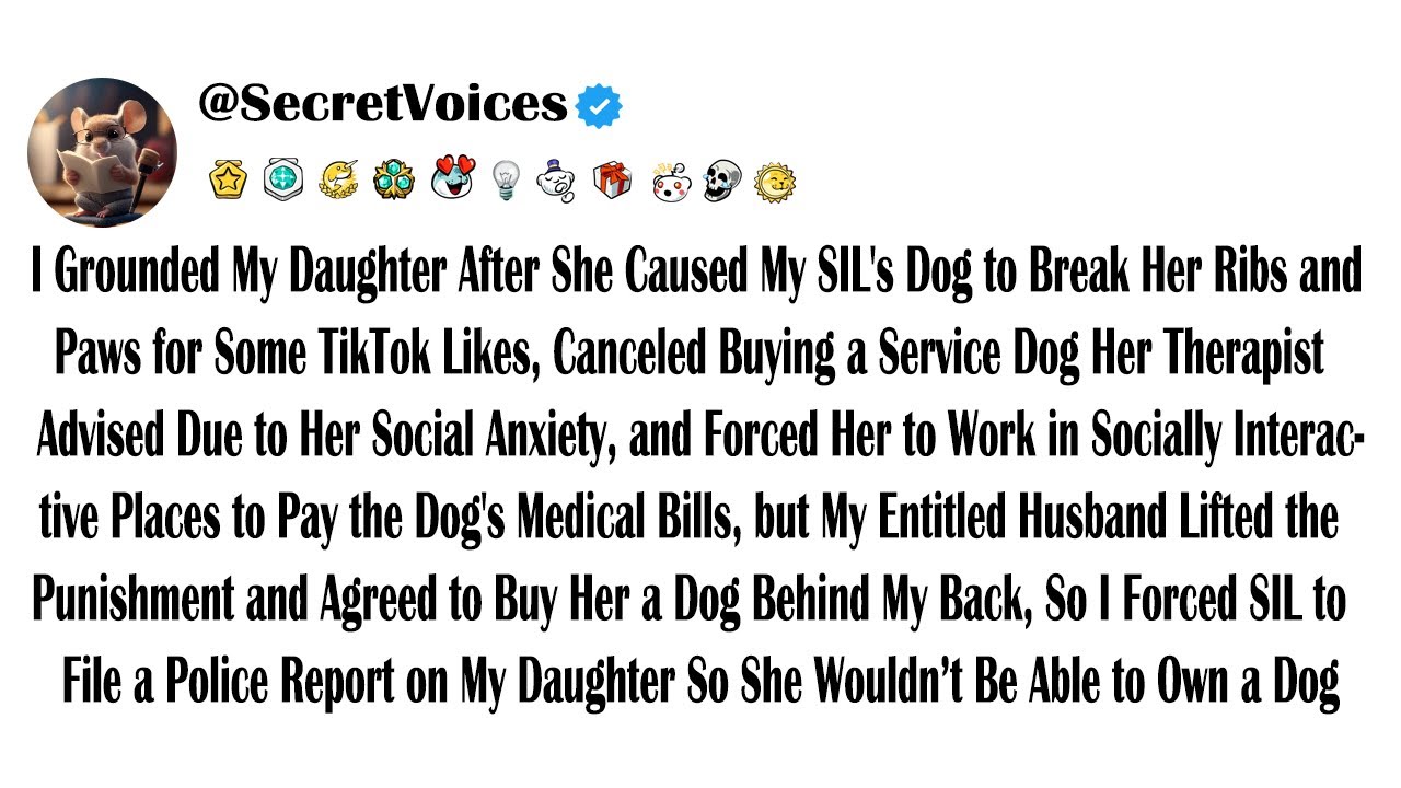 I Grounded My Daughter After She Caused My SIL's Dog to Break Her Ribs and Paws for Some TikTok L...