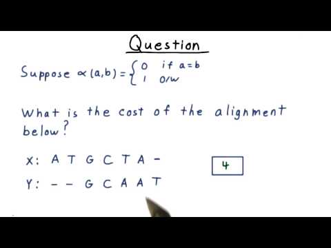 Sequence Alignment Cost Solution GT Computability Complexity Theory Algorithms