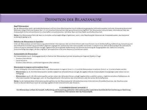 Rechnungslegung: Grundlagen der Bilanzanalyse - Fernuni Hagen