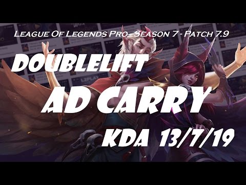 AD Carry - Doublelift as Xayah vs Twitch Patch 7.9 - League Of Legends Pro Ranked Challenge