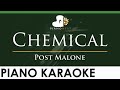 Post Malone - Chemical - LOWER Key (Piano Karaoke Instrumental)