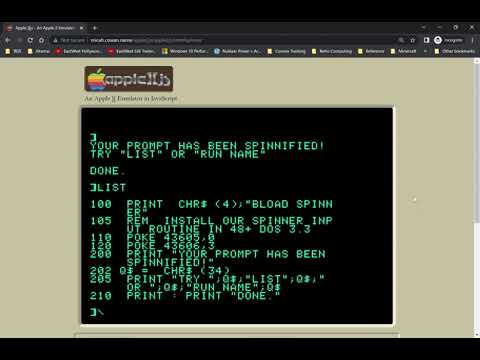 Apple II Spinning Prompt Demo