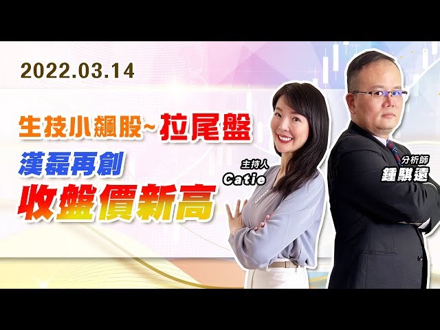 【戰勝華爾街】#鍾騏遠 0314 生技小飆股~拉尾盤 漢磊再創收盤價新高