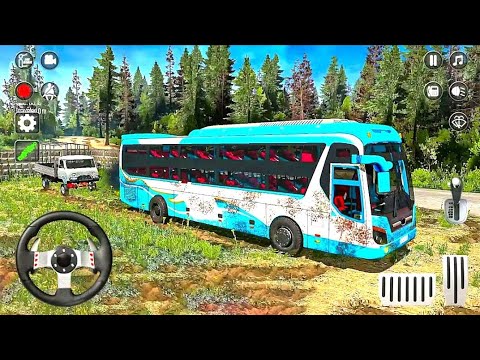 Mud Bus Offroad Driving Simulator 3D - Mountain Uphill Coach Bus Driver - Android GamePlay