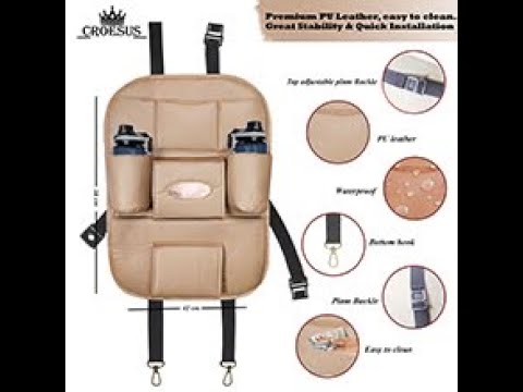 New pu lather car back seat organizer in ten collier