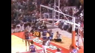 Phil Jackson Block Leads to Bob McAdoo Dunk on David Thompson