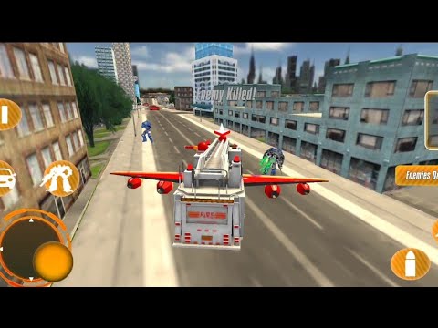 Flying Firefighter Truck Transform Robot Games | Fire truck driving simulator #9