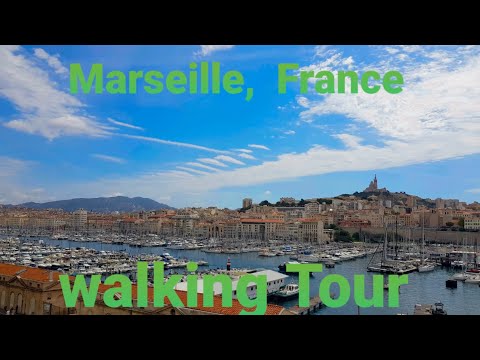Marselha, França Caminhada de verão: Vieux port 4K