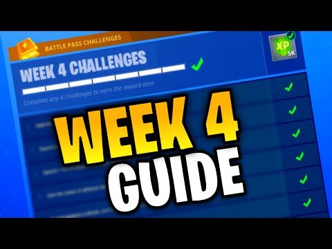 Fortnite WEEK 4 CHALLENGES GUIDE! (Fortnite: Battle Royale) [SEASON 4]