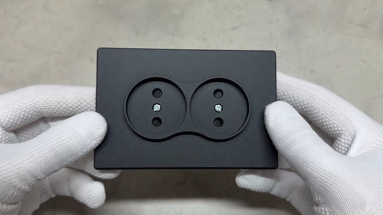 Розетка подвійна без заземлення вугільно-чорна VIDEX NOTA (VF-NT-SK2-BL)