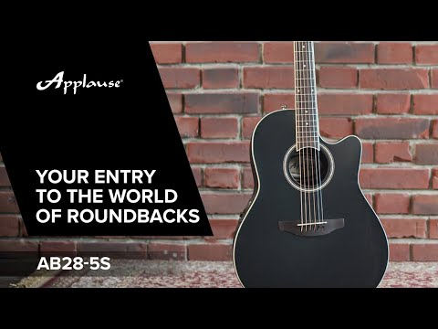 Features (ENG): Applause E-Acoustic Guitar AB28-5S Super Shallow Bowl Cutaway Black Satin