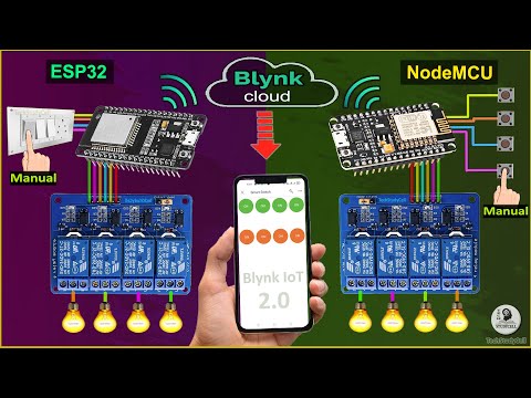 IoT Project using ESP32 NodeMCU ESP8266 network with Blynk App | IoT based Home Automation