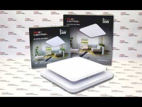Lubinis šviestuvas TOPE Kvadratinis lubinis LED šviestuvas "SOPOT" 2x24W video