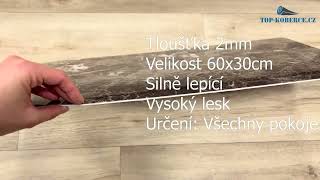 PVC panel dlaždice PBM-06 Mramor černo-šedý (60x30cm) samolepící 