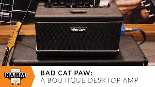 Video thumbnail for A Boutique Desktop Tube Amp: Bad Cat Paw at NAMM 2020 | Reverb by Reverb