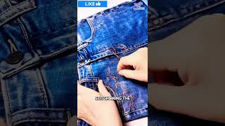 Old Jeans Makeover: DIY Shorts With Flower Embroidery. #fashiontips #sewingtips #lifehacktips