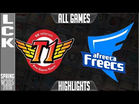 SKT vs AFs Highlights ALL GAMES | LCK Week 3 Spring 2018 W3D5 | SK Telecom T1 vs Afreeca Freecs