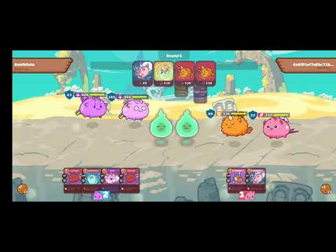 Axie Infinity gameplay RRP (reptile reptile plant) vs BBP (bird beast plant)
