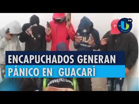 Video de encapuchados genera pánico en Guacarí, Valle